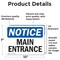 Signmission Main Entrance OSHA Notice Sign, Vinyl Decal, 10in W x 7in L, 2PK OS-2PACK-NS-D-710-L-14082 - alternate 4